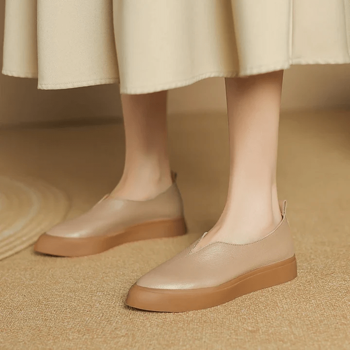 Maeva Leather Loafers With Clean Lines And Soft Platform Sole - Nalani - Fashion Clothing and Decor