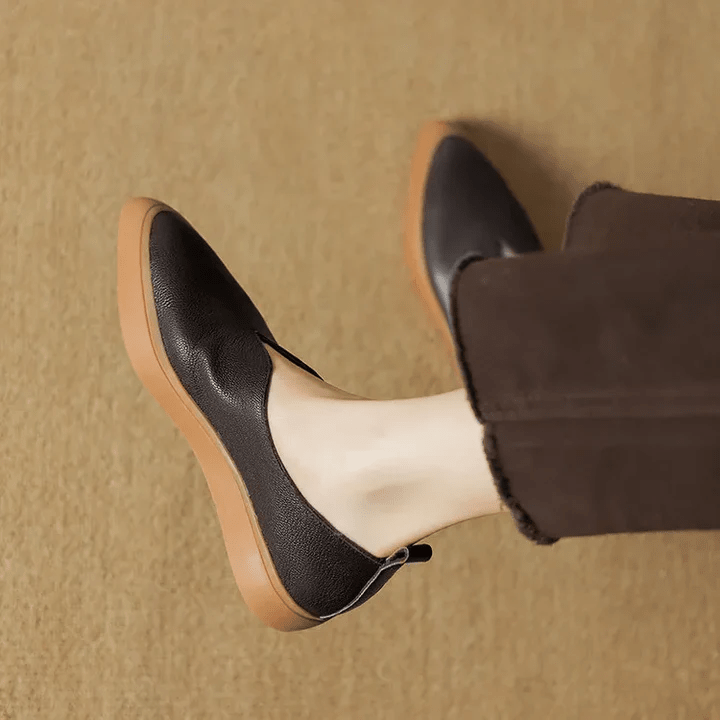 Maeva Leather Loafers With Clean Lines And Soft Platform Sole - Nalani - Fashion Clothing and Decor