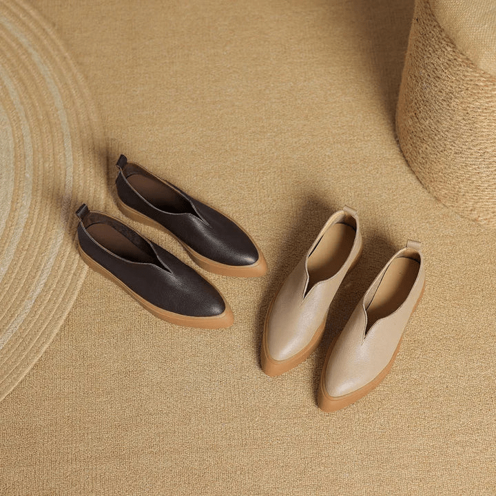 Maeva Leather Loafers With Clean Lines And Soft Platform Sole - Nalani - Fashion Clothing and Decor