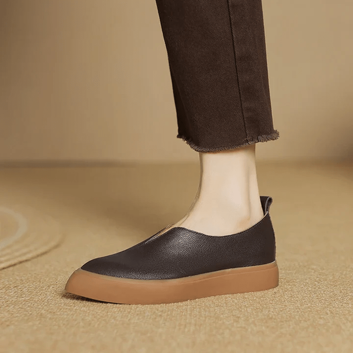 Maeva Leather Loafers With Clean Lines And Soft Platform Sole - Nalani - Fashion Clothing and Decor