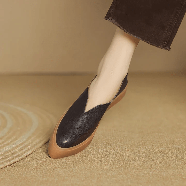 Maeva Leather Loafers With Clean Lines And Soft Platform Sole - Nalani - Fashion Clothing and Decor