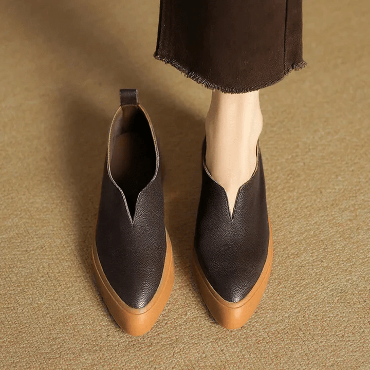 Maeva Leather Loafers With Clean Lines And Soft Platform Sole - Nalani - Fashion Clothing and Decor