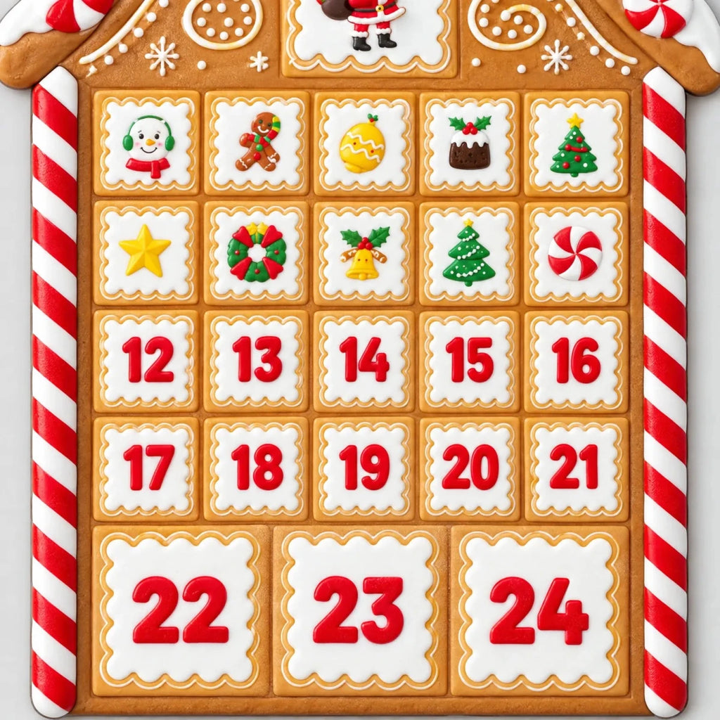 Magnetic Advent Calendar Gingerbread House – Fridge Christmas Countdown with 24 Holiday Magnets, 14.8 x 11.2 in - Nalani - Fashion Clothing and Decor