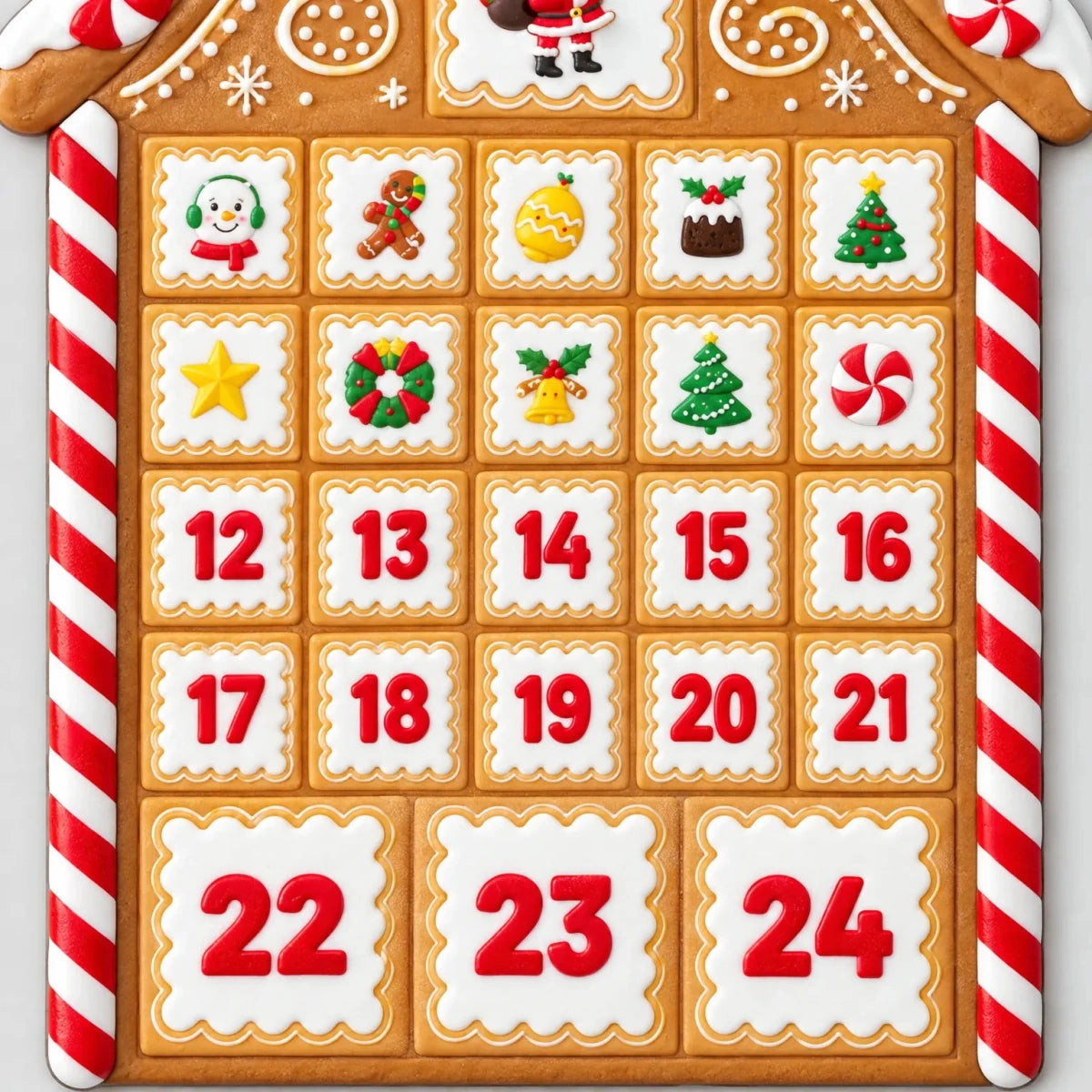 Magnetic Advent Calendar Gingerbread House – Fridge Christmas Countdown with 24 Holiday Magnets, 14.8 x 11.2 in - Nalani - Fashion Clothing and Decor