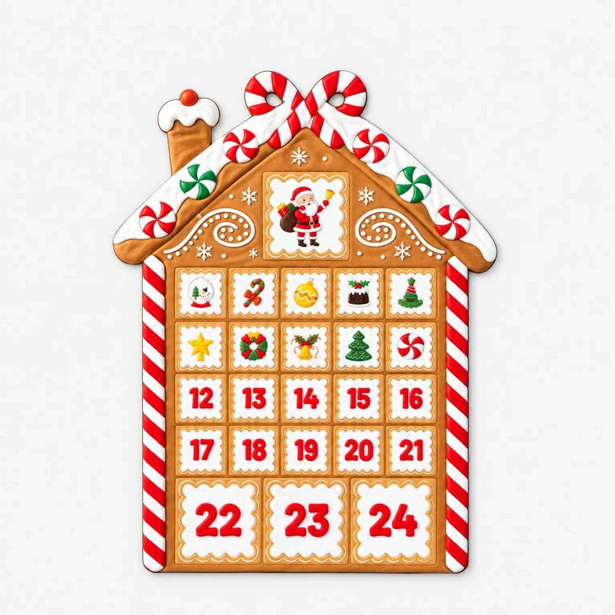 Magnetic Advent Calendar Gingerbread House – Fridge Christmas Countdown with 24 Holiday Magnets, 14.8 x 11.2 in - Nalani - Fashion Clothing and Decor