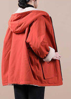 Malvioni | Orange Winter Parka With Hood And Zippered Pockets - Nalani - UK Fashion Clothing and Decor