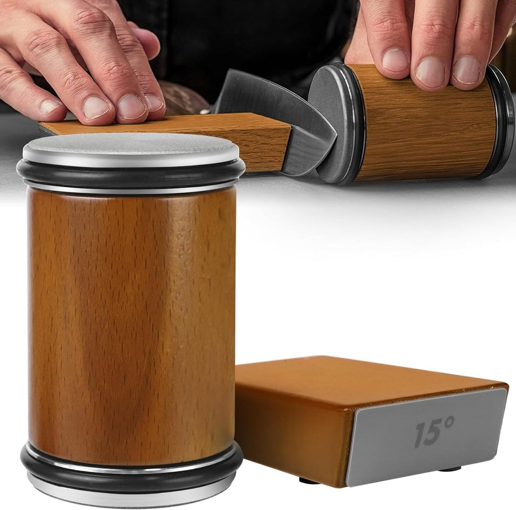 Manual Rolling Knife Sharpener – Compact Roller Sharpener with Fixed Angle & Stable Base for Kitchen Knives - Nalani - Fashion Clothing and Decor