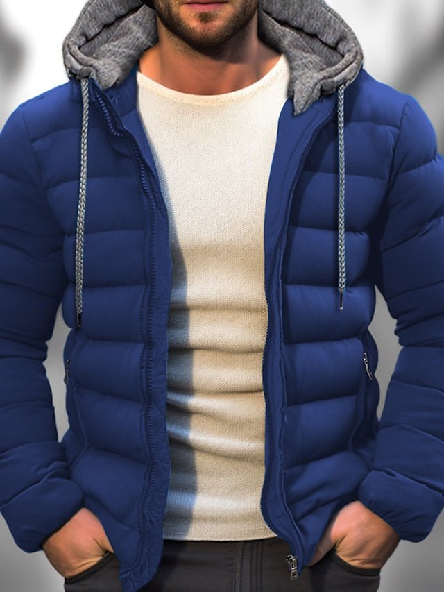 Marbo | Mens Lightweight Winter Coat With Zipper Hood Drawstring - Nalani - UK Fashion Clothing and Decor