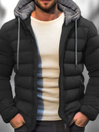 Marbo | Mens Lightweight Winter Coat With Zipper Hood Drawstring - Nalani - UK Fashion Clothing and Decor