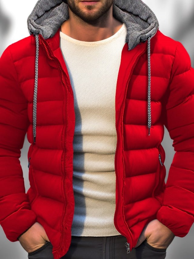 Marbo | Mens Lightweight Winter Coat With Zipper Hood Drawstring - Nalani - UK Fashion Clothing and Decor