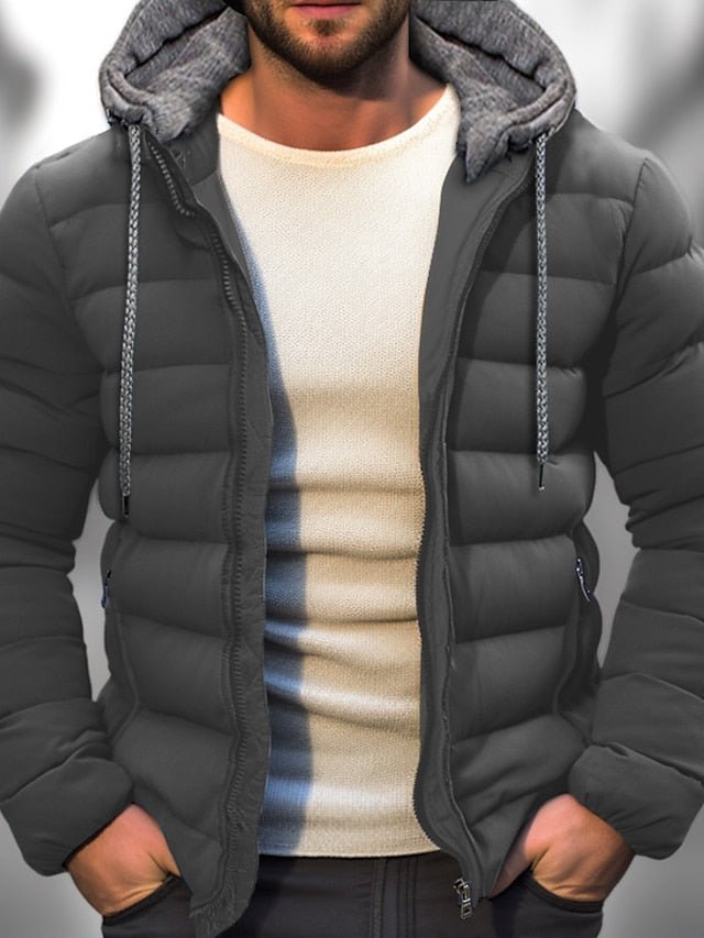 Marbo | Mens Lightweight Winter Coat With Zipper Hood Drawstring - Nalani - UK Fashion Clothing and Decor