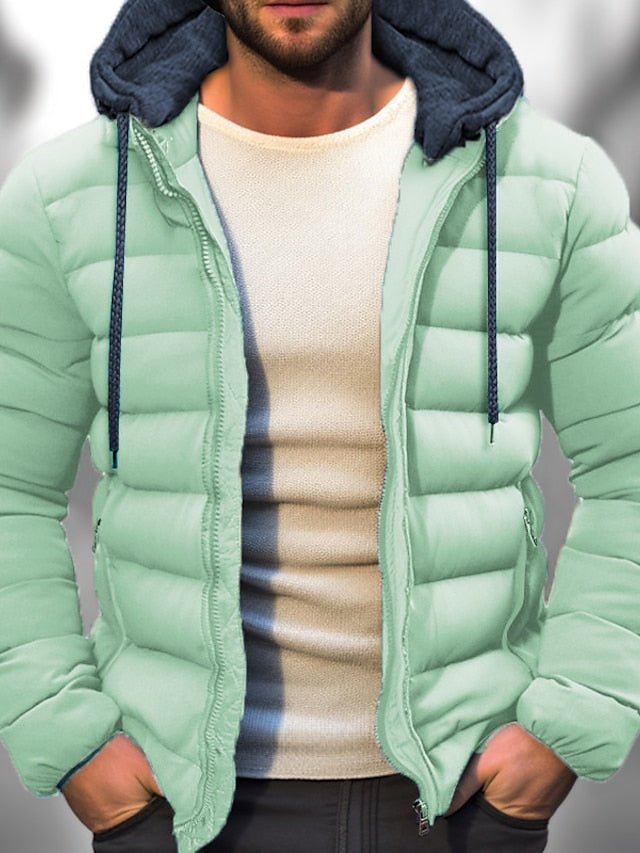 Marbo | Mens Lightweight Winter Coat With Zipper Hood Drawstring - Nalani - UK Fashion Clothing and Decor