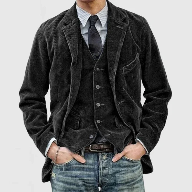 Marbo | Mens Vintage Cuffed Velvet Jacket For Classic Style - Nalani - UK Fashion Clothing and Decor