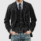 Marbo | Mens Vintage Cuffed Velvet Jacket For Classic Style - Nalani - UK Fashion Clothing and Decor