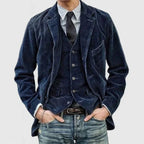 Marbo | Mens Vintage Cuffed Velvet Jacket For Classic Style - Nalani - UK Fashion Clothing and Decor