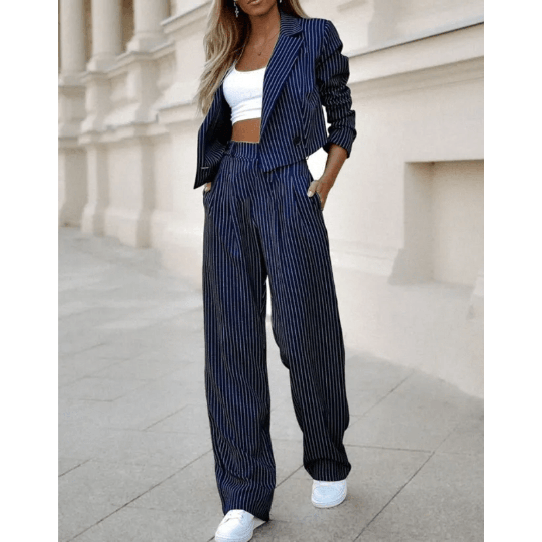 Mareva | Casual two - piece suit for women | Blazer and wide - leg trousers - Nalani - Fashion Clothing and Decor