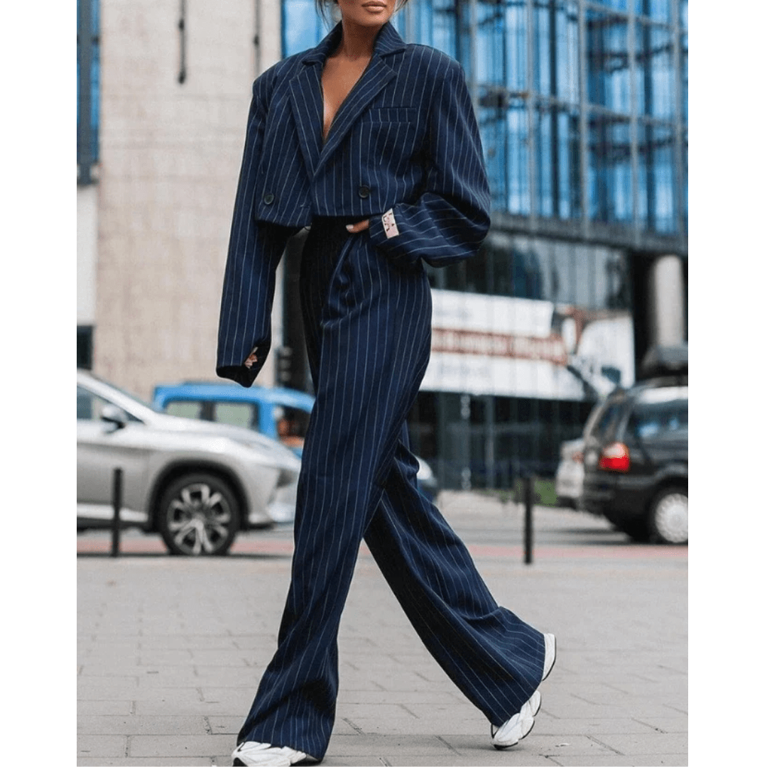 Mareva | Casual two - piece suit for women | Blazer and wide - leg trousers - Nalani - Fashion Clothing and Decor