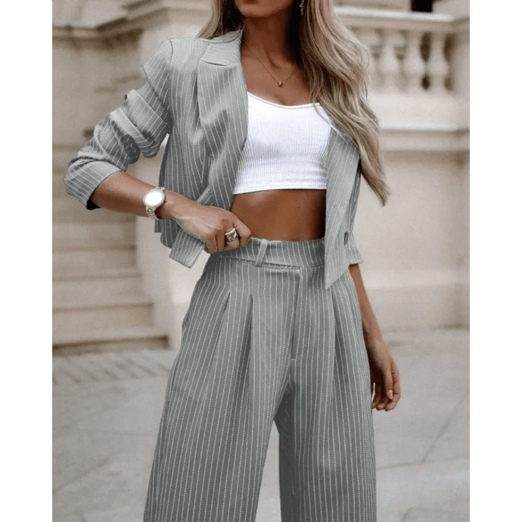Mareva | Casual two - piece suit for women | Blazer and wide - leg trousers - Nalani - Fashion Clothing and Decor