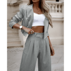 Mareva | Casual two - piece suit for women | Blazer and wide - leg trousers - Nalani - Fashion Clothing and Decor