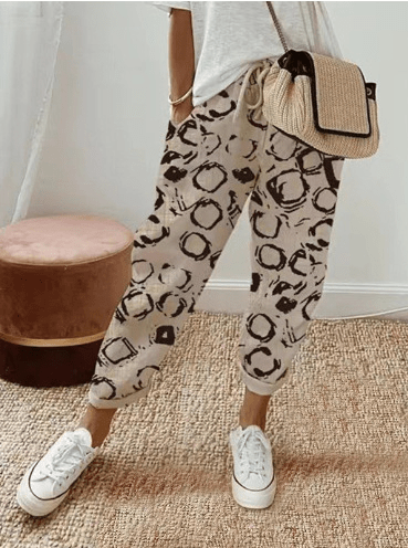 Mareva | Casual women's trousers with drawstring | Straight leg & cropped - Nalani - Fashion Clothing and Decor