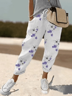 Mareva | Casual women's trousers with drawstring | Straight leg & cropped - Nalani - Fashion Clothing and Decor