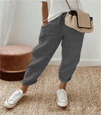 Mareva | Casual women's trousers with drawstring | Straight leg & cropped - Nalani - Fashion Clothing and Decor