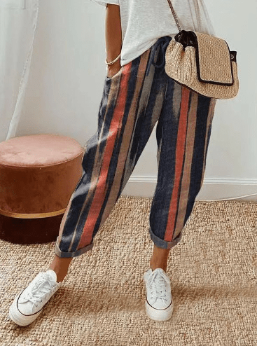 Mareva | Casual women's trousers with drawstring | Straight leg & cropped - Nalani - Fashion Clothing and Decor