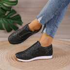 Mareva | Women's Glitter Slip - On Sneakers | Low - Cut and Casual - Nalani - Fashion Clothing and Decor
