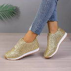 Mareva | Women's Glitter Slip - On Sneakers | Low - Cut and Casual - Nalani - Fashion Clothing and Decor
