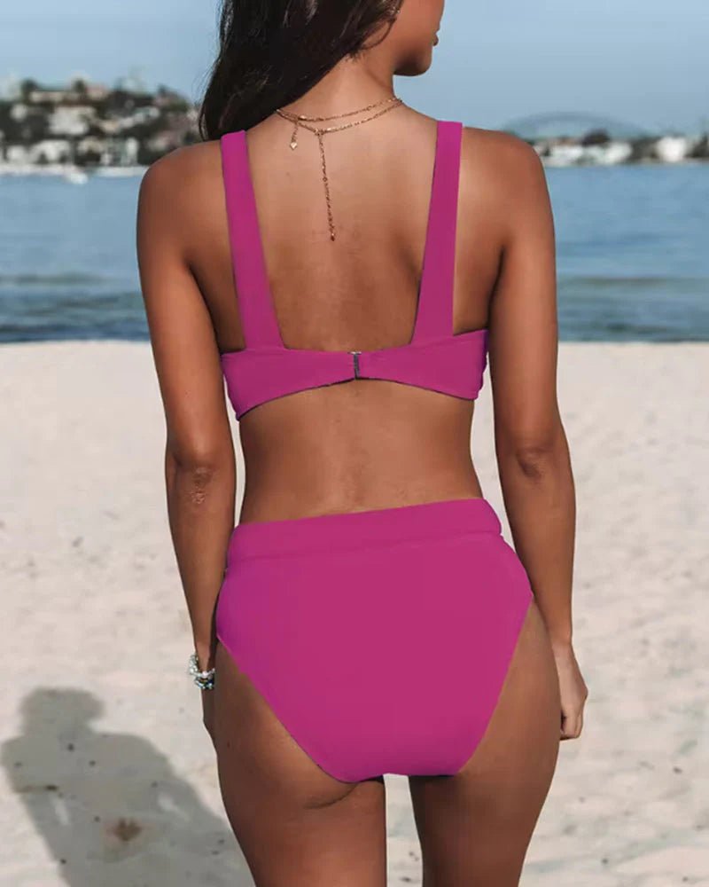 Maris | Women's High - Waisted V - Neck Summer Bikini | 2 - Piece Set - Nalani - Fashion Clothing and Decor