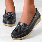 Maris | Women's slip - on loafers with tassels | Classic - Nalani - Fashion Clothing and Decor