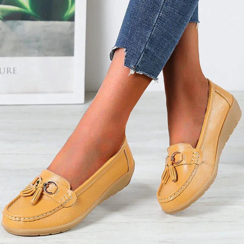 Maris | Women's slip - on loafers with tassels | Classic - Nalani - Fashion Clothing and Decor