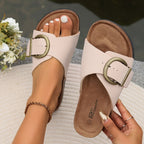 Maris | Women's slip - on sandals with buckle | Double straps - Nalani - Fashion Clothing and Decor