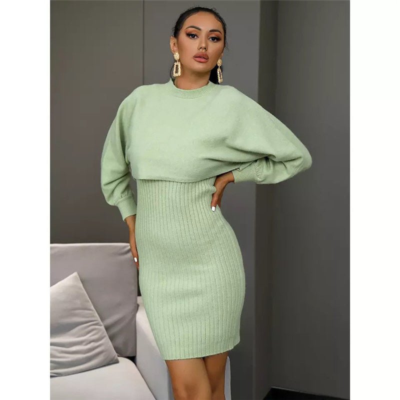 Maternity Set – Stretchy Maternity Dress & Sweater Set for Expecting Mothers, Pregnancy Outfit, One Size – Luna - Nalani - Fashion Clothing and Decor