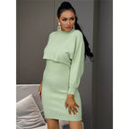 Maternity Set – Stretchy Maternity Dress & Sweater Set for Expecting Mothers, Pregnancy Outfit, One Size – Luna - Nalani - Fashion Clothing and Decor