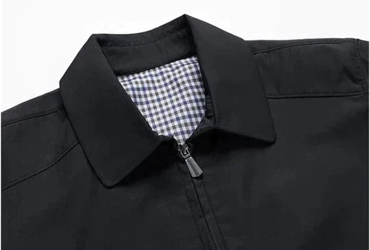 Men Lightweight Zip Up Jacket With Checked Lining Pattern - Nalani - Fashion Clothing and Decor