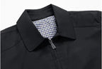 Men Lightweight Zip Up Jacket With Checked Lining Pattern - Nalani - Fashion Clothing and Decor