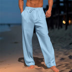 Men Relaxed Fit Trousers Drawstring Waist Pleated Front - Nalani - UK Fashion Clothing and Decor