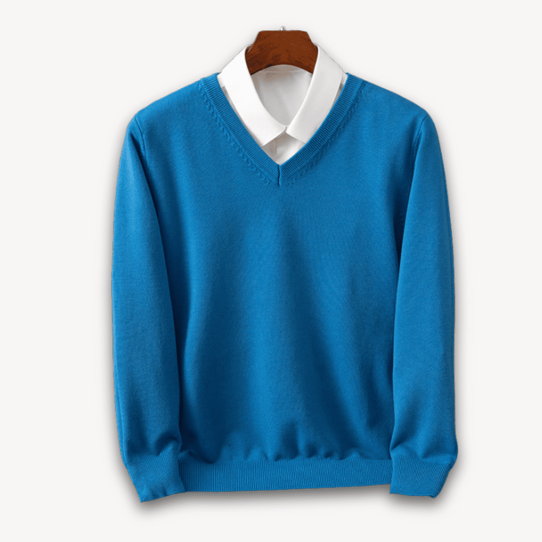 Men V Neck Sweater Slim Fit Lightweight Formal Casual - Nalani - UK Fashion Clothing and Decor