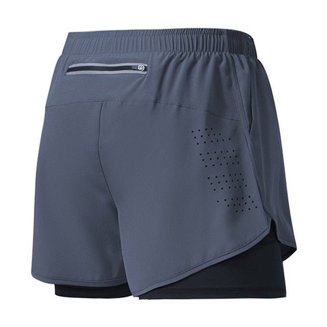 Men's 2-in-1 Athletic Shorts - Breathable Inner Liner For Training - Nalani - Fashion Clothing and Decor