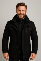 Men's 2 - Piece Layered Jacket With Zip - In Insert For Warmth - Nalani - Fashion Clothing and Decor
