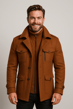 Men's 2 - Piece Layered Jacket With Zip - In Insert For Warmth - Nalani - Fashion Clothing and Decor