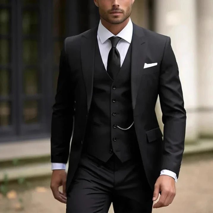 Men's 3-Piece Suit - 2-Button Formal Suit with Vest and Trousers - Nalani - Fashion Clothing and Decor