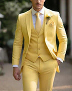 Men's 3-Piece Suit - 2-Button Formal Suit with Vest and Trousers - Nalani - Fashion Clothing and Decor