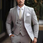 Men's 3-Piece Suit - 2-Button Formal Suit with Vest and Trousers - Nalani - Fashion Clothing and Decor