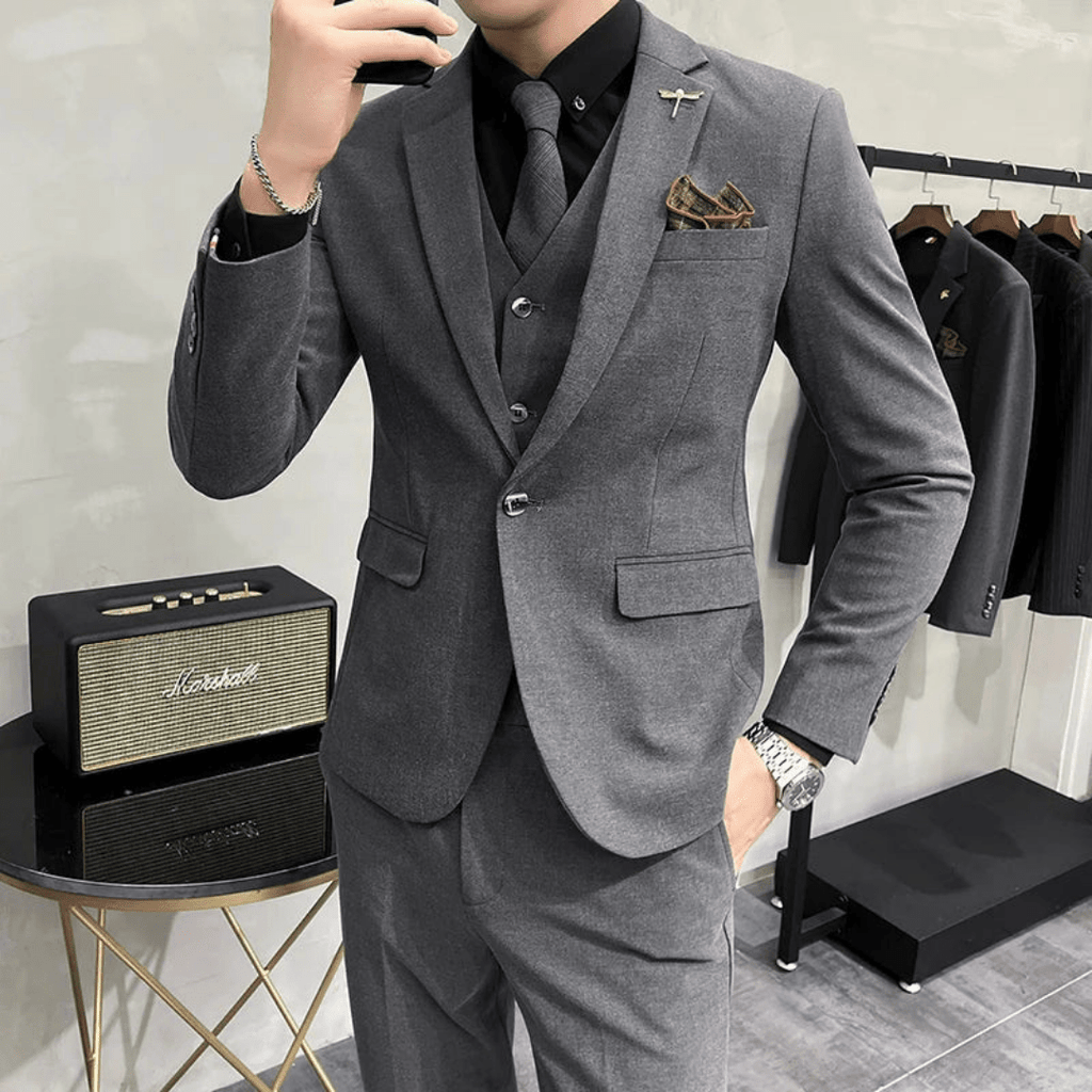 Men's 3-Piece Suit - Suit Jacket Waistcoat and Trousers - Nalani - Fashion Clothing and Decor