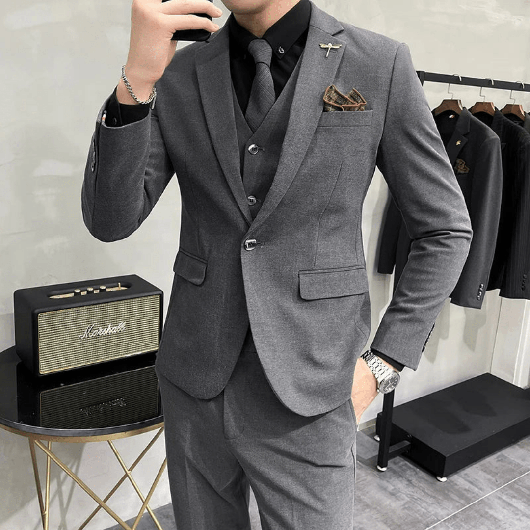 Men's 3-Piece Suit - Suit Jacket Waistcoat and Trousers - Nalani - Fashion Clothing and Decor