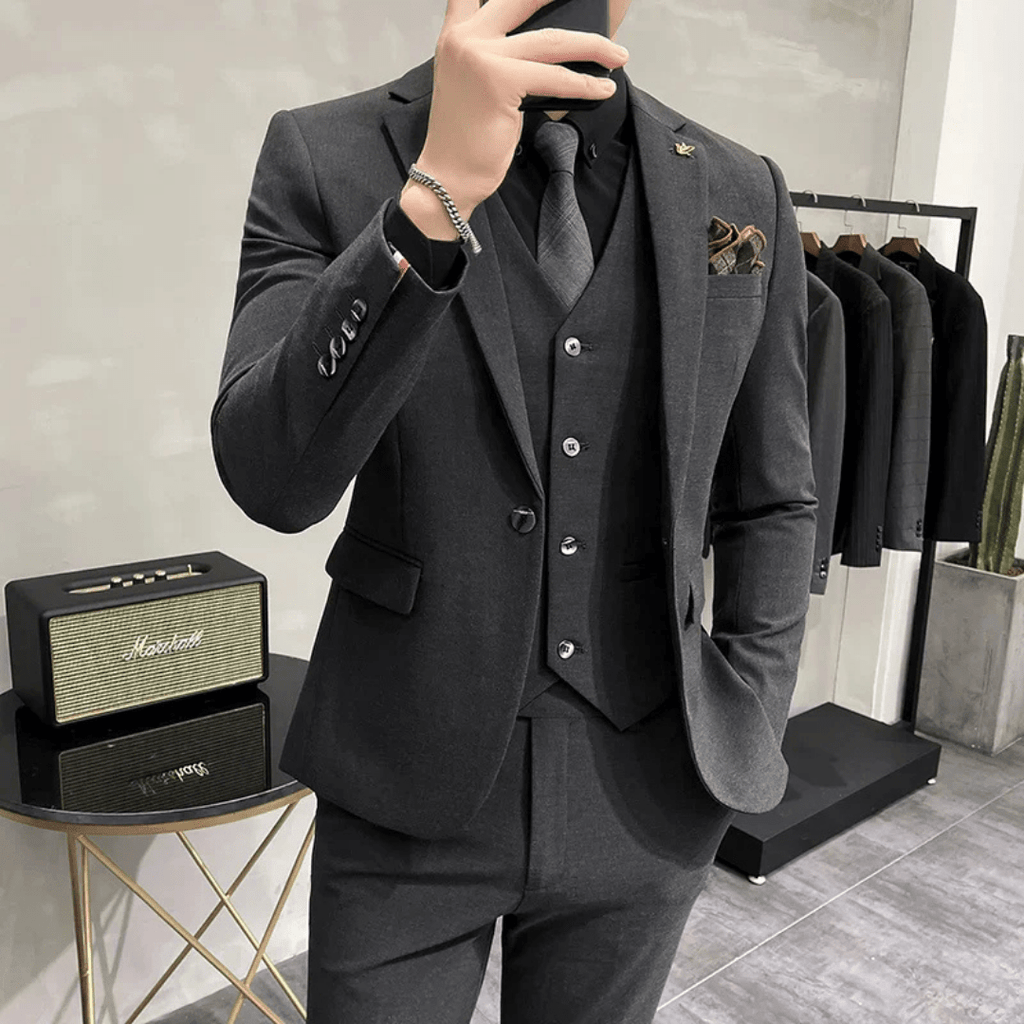 Men's 3-Piece Suit - Suit Jacket Waistcoat and Trousers - Nalani - Fashion Clothing and Decor
