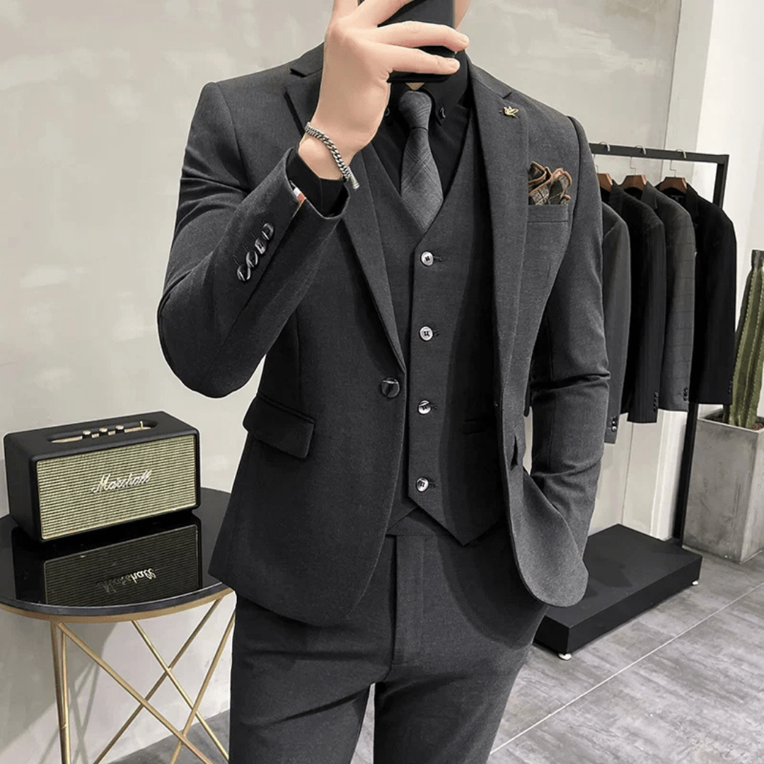 Men's 3-Piece Suit - Suit Jacket Waistcoat and Trousers - Nalani - Fashion Clothing and Decor