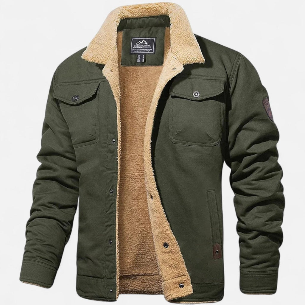 Mens Bomber Jacket With Sherpa Collar For Winter Casual Wear - Nalani - Fashion Clothing and Decor